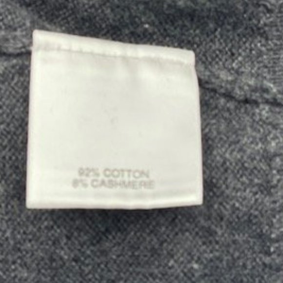 Cremiux Cashmere Knit Sweater Mens L Dark Gray V-Neck Pullover Soft Cotton - Picture 7 of 8